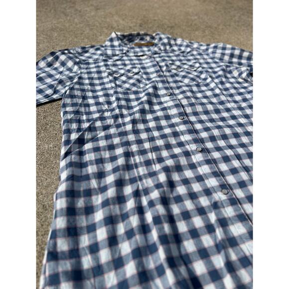 Wrangler Blouse Women Size Medium Plaid Pearl Snap Western Long Sleeve Shirt - Picture 2 of 11